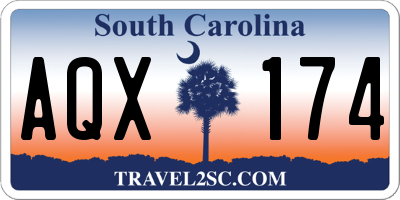 SC license plate AQX174