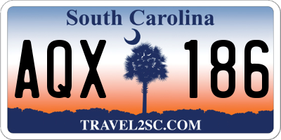 SC license plate AQX186
