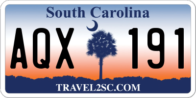 SC license plate AQX191