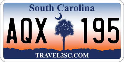 SC license plate AQX195