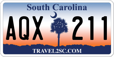 SC license plate AQX211