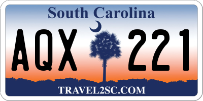SC license plate AQX221