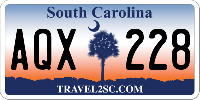 SC license plate AQX228