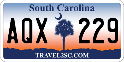 SC license plate AQX229
