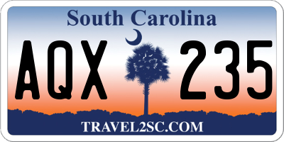 SC license plate AQX235