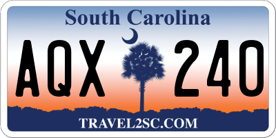 SC license plate AQX240