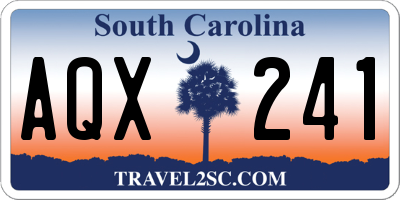 SC license plate AQX241