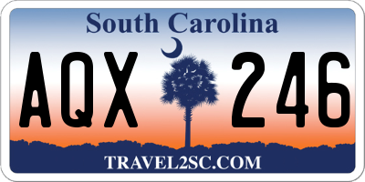 SC license plate AQX246