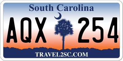 SC license plate AQX254