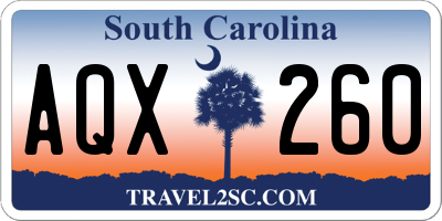 SC license plate AQX260