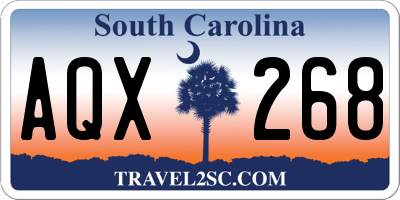 SC license plate AQX268