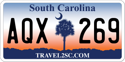 SC license plate AQX269