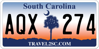 SC license plate AQX274