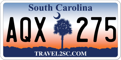 SC license plate AQX275