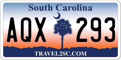 SC license plate AQX293