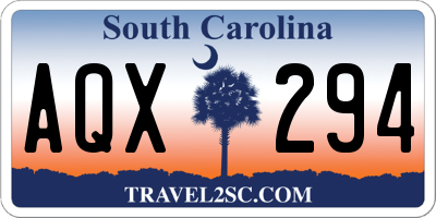 SC license plate AQX294