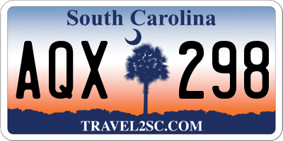SC license plate AQX298