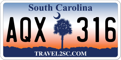 SC license plate AQX316