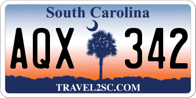 SC license plate AQX342