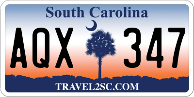 SC license plate AQX347