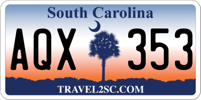 SC license plate AQX353