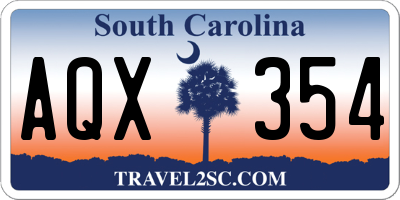 SC license plate AQX354