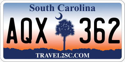 SC license plate AQX362