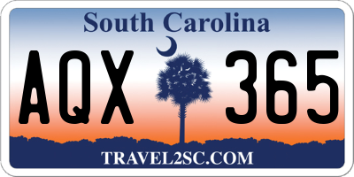 SC license plate AQX365