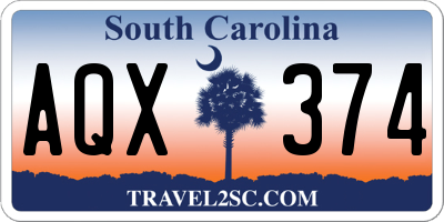 SC license plate AQX374