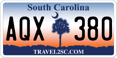 SC license plate AQX380