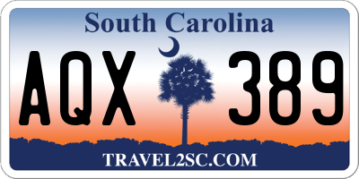 SC license plate AQX389