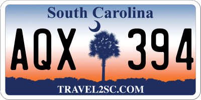 SC license plate AQX394