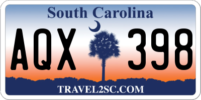 SC license plate AQX398