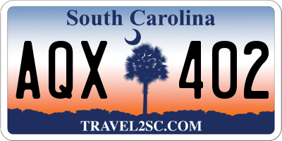 SC license plate AQX402