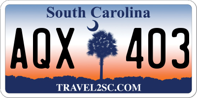 SC license plate AQX403