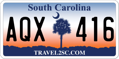 SC license plate AQX416