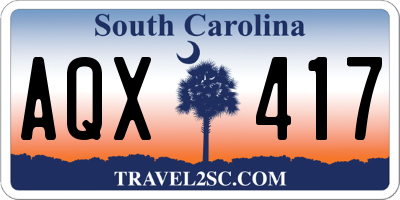 SC license plate AQX417