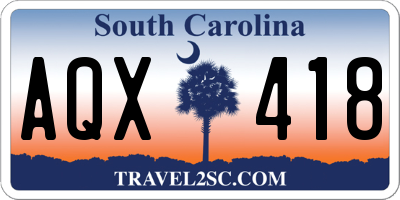 SC license plate AQX418
