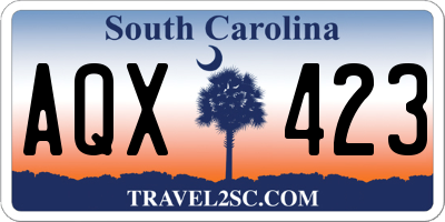 SC license plate AQX423
