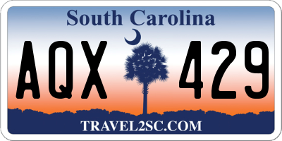 SC license plate AQX429