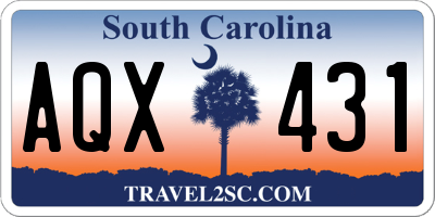 SC license plate AQX431