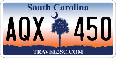 SC license plate AQX450