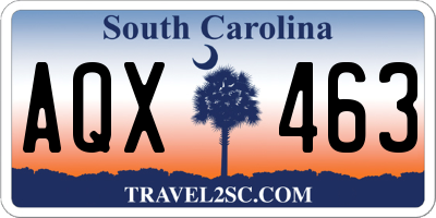 SC license plate AQX463