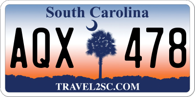 SC license plate AQX478
