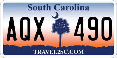 SC license plate AQX490