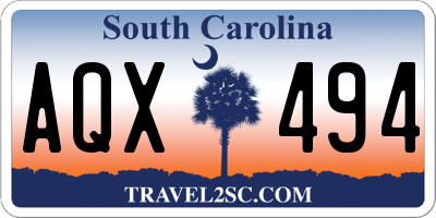 SC license plate AQX494