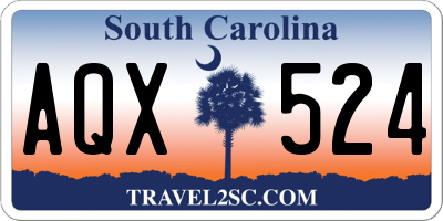 SC license plate AQX524