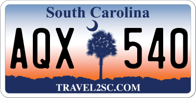 SC license plate AQX540
