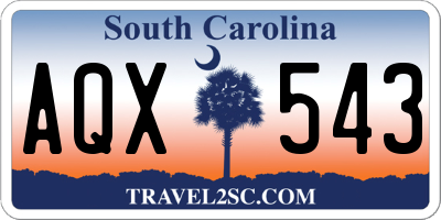 SC license plate AQX543