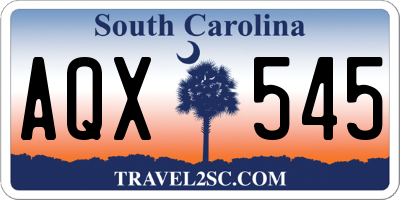 SC license plate AQX545